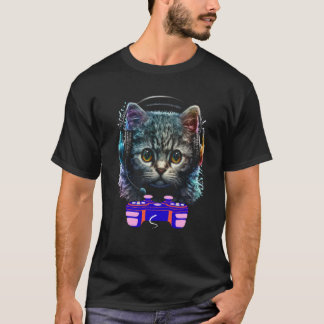 ゲーミングセルカークレックスキャットプレーヤー動物ビデオゲーマーM Tシャツ