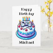 ゲーミングビアパーソナライズされた誕生日 カード (黄色い花)