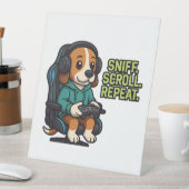 ゲーミングビーグルカートゥーンフード付きスウェットシャツゲーマードッグデザイン 台座サイン (インサイチュ)