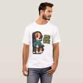 ゲーミングビーグル漫画パーカー ゲーム機犬デザイン Tシャツ (正面フル)