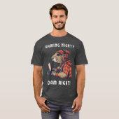 ゲーミングビーバー 楽しいゲーマー 愛好家 ネิร์ド Tシャツ (正面フル)