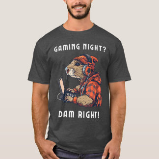ゲーミングビーバー 楽しいゲーマー 愛好家 ネิร์ド Tシャツ