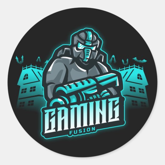 ゲーミングフュージョンレトロゲーマー ラウンドシール (正面)