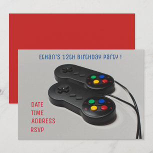 ゲーミングボーイズゲーマー誕生日パーティー 招待状
