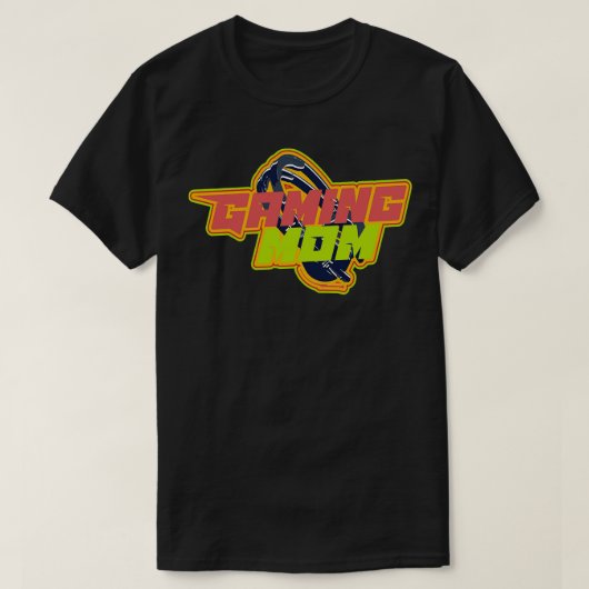 ゲーミングママバッジおもしろいヘッドフォン Tシャツ (デザイン正面)