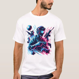 ゲーミングモード起動 - ネオンゲーマーアート Tシャツ