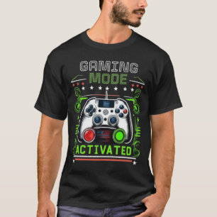 ゲーミングモード起動：激しい緑のゲーマー Tシャツ