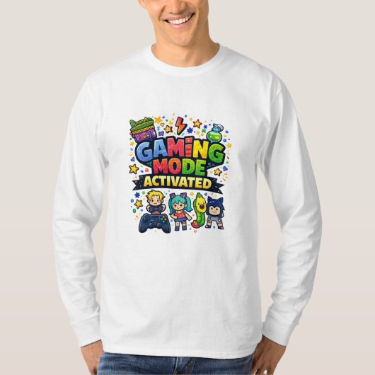 ゲーミングモード起動 Tシャツ (正面)
