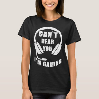 ゲーミング中の声が聞こえるよ ビデオゲーム風グラフィック ゲーマー向け Tシャツ