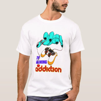 ゲーミング中毒 タイポグラフィーTシャツ Tシャツ