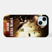 ゲーミング地上戦闘兵士 iPhone 15ケース (裏面横)