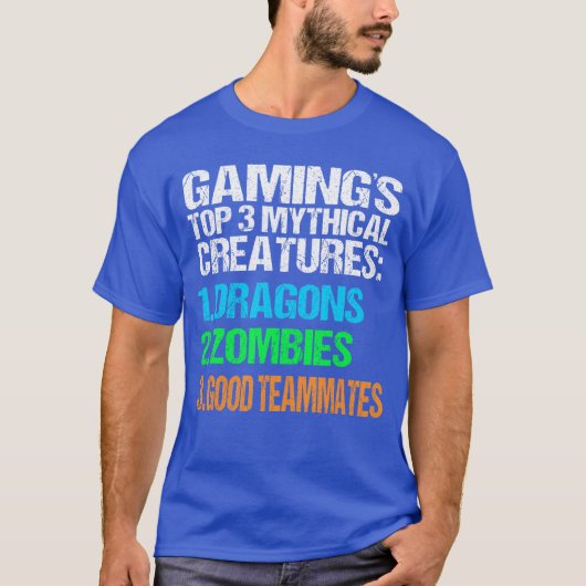ゲーミング神話生物ドラゴンゾンビ好敵手 Tシャツ (正面)