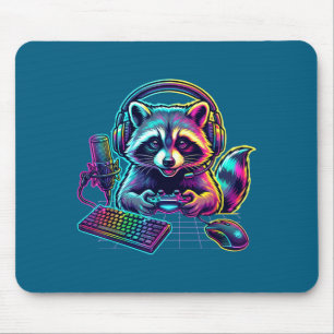 ゲーミング ゲーマー ビデオ 愛好家 ゲーム アライグマ 楽しい マウスパッド