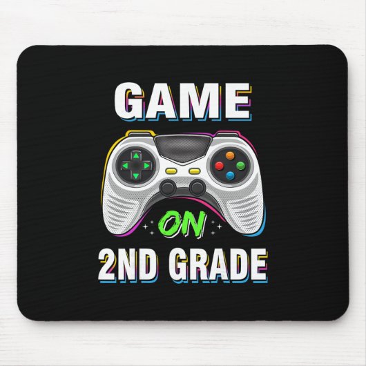 ゲーミング ゲームオン 小学2年生 二年生 初めての登校日 学校 ギフト マウスパッド (正面)
