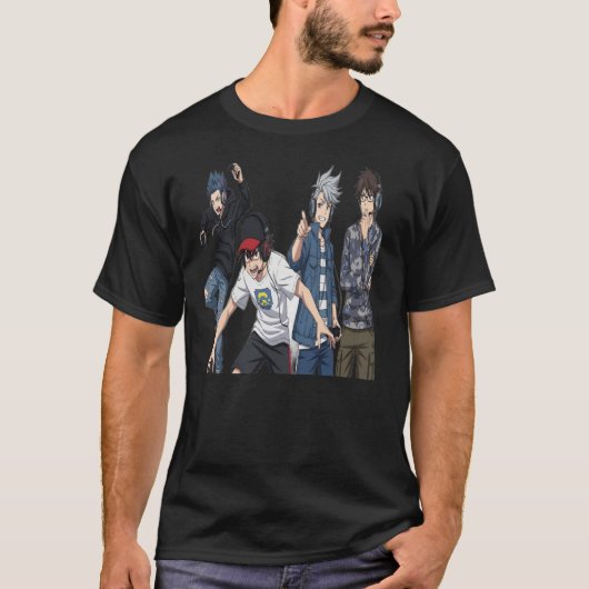 ゲーミング スクワッド アニメ Tシャツ - ゲーマー男子たち  (正面)