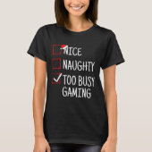 ゲームいけな過忙しぎるクおもしろいリスマス Tシャツ (正面)