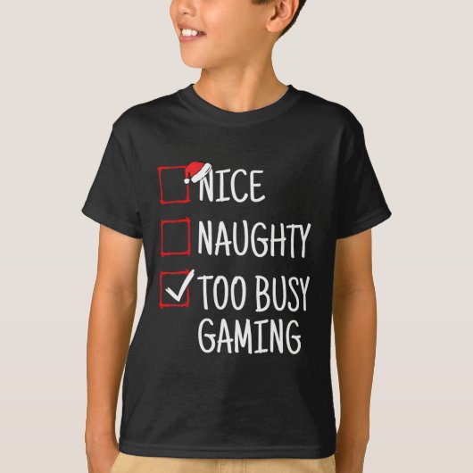 ゲームいけな過忙しぎるクおもしろいリスマス Tシャツ (正面)