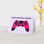 ゲームおたくゲーマーガール誕生日カード カード (黄色い花)