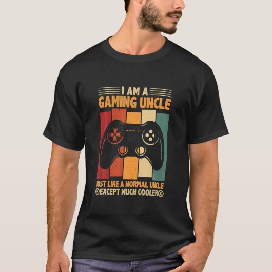 ゲームおもしろいおじさんギフトビデオゲーム好き男性へW Tシャツ (正面)
