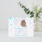 ゲームおもしろいオーバー日の白い写結婚真を保存 ポストカード (スタンド正面)