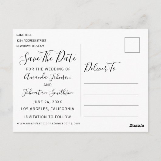 ゲームおもしろいオーバー日の白い写結婚真を保存 ポストカード (裏面)