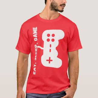 ゲームおもしろいゲーム少年メンズゲーマー食べスリープ Tシャツ