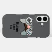 ゲームおもしろいコントローラー顔ゲーマー口ひげ漫画 Case-Mate iPhoneケース (裏面 (横))