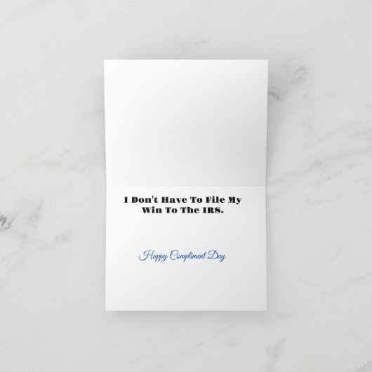 ゲームおもしろいショー勝者の税の賛辞カード カード (内部)