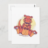 ゲームおもしろい恐竜Tレックスゲーマー大人クールの子供 ポストカード (正面/裏面)