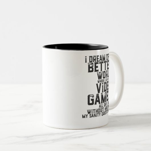 ゲームおもしろい用ゲーマー引用文おたくビデオゲームギーク ツートーンマグカップ (正面右)