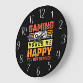 ゲームおもしろい皮肉ワードアート ラージ壁時計 (傾斜)