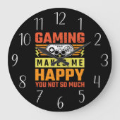 ゲームおもしろい皮肉ワードアート ラージ壁時計 (正面)