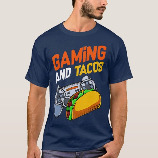 ゲームおよびタコスMeican食品ゲーミングコントローラ Tシャツ (正面)
