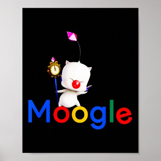 ゲームかわいいMoogle Kupo Gamerビデオゲーム ポスター (正面)