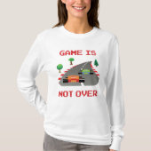 ゲームがピクセル化されたビデオゲーム上にない Tシャツ (正面)