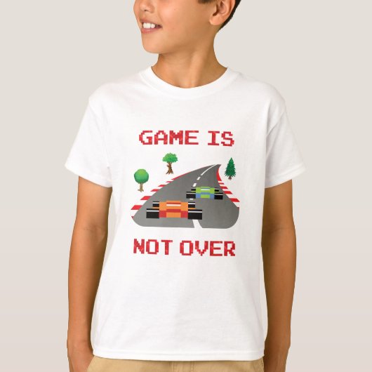 ゲームがピクセル化されたビデオゲーム上にない Tシャツ (正面)