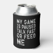 ゲームが一時停止され、早口で話す食べ物を与えか、ゲームをプレイするクール 缶クーラー (缶正面)