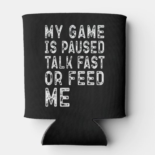 ゲームが一時停止され、早口で話す食べ物を与えか、ゲームをプレイするクール 缶クーラー (裏面)