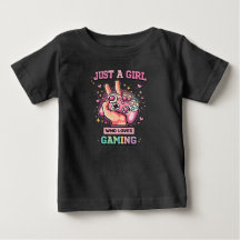 ゲームが大好きな女の子のキュートなTシャツ