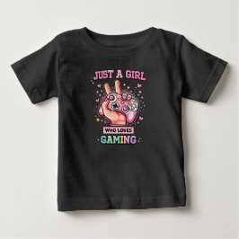 ゲームが大好きな女の子のキュートなTシャツ ベビーTシャツ