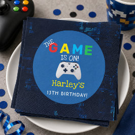 ゲームが始まる!カスタムフォトビデオゲームの誕生日 スタンダードカクテルナプキン