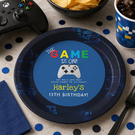 ゲームが始まる!カスタムフォトビデオゲームの誕生日 ペーパープレート
