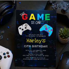 ゲームが始まる!カスタムフォトビデオゲーム 誕生日 招待状