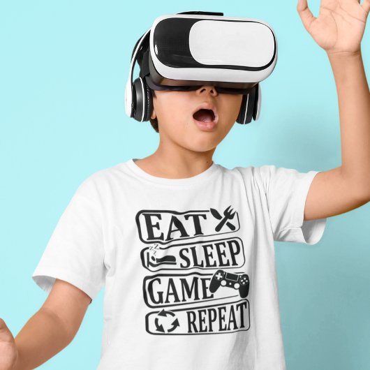 ゲームして寝てまたゲーム Tシャツ