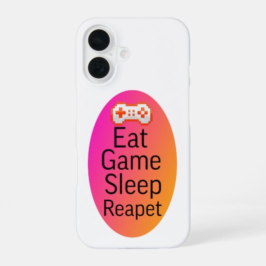 ゲームして寝るの繰り返し iPhone 16ケース (裏面)