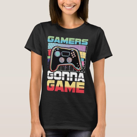 ゲームするのが楽しみすぎる ゲーマーあるある 面白すぎる Tシャツ (正面)
