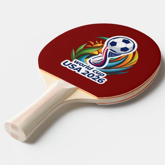 ゲームでひとつになる: 2026サッカーお祝いデザイン 卓球ラケット (裏面アングル)