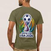 ゲームでひとつになる: 2026サッカーお祝いデザイン Tシャツ (裏面)