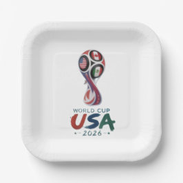 ゲームでひとつになる: 2026サッカー祝祭デザイン ペーパープレート