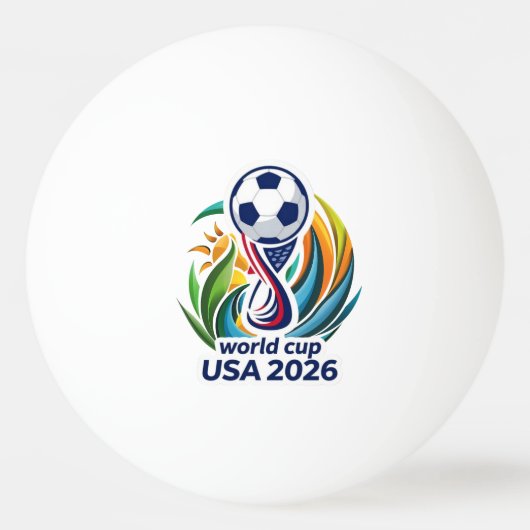 ゲームでひとつになる: 2026サッカー祝祭デザイン 卓球ボール (正面)